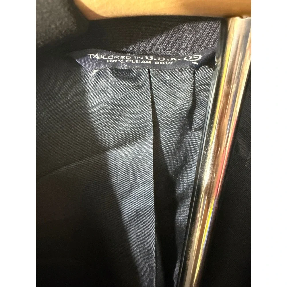Hunter Haig Blazer Navy Blue 100% Pure Wool Excellent Tailored in USA Sport Coat